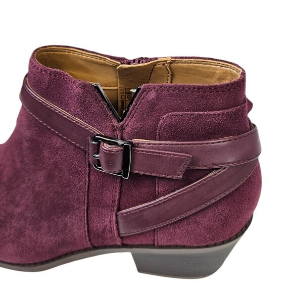 Vionic Womens Farrah Ankle Bootie, Port Wine, Suede, Comfort, Size 7.5 - Picture 9 of 10